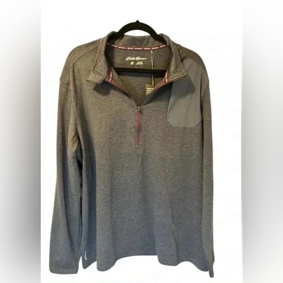 Eddie Bauer Other - Eddie Bauer Men's Motion 1/2 Zip Mock Neck Dark Gray Pullover LS Shirt Sz XL NWT